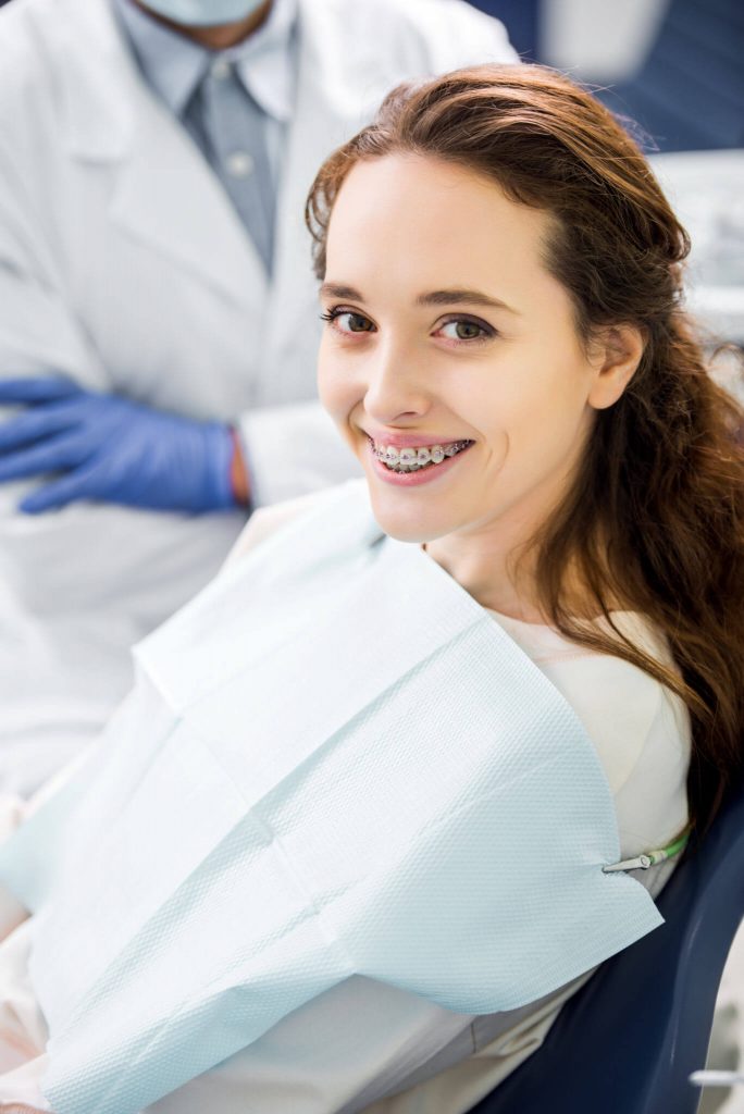 Patient with braces for Teeth Straightening in Ladysmith 