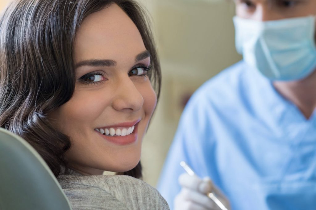 patient getting dental bonding in phillips
