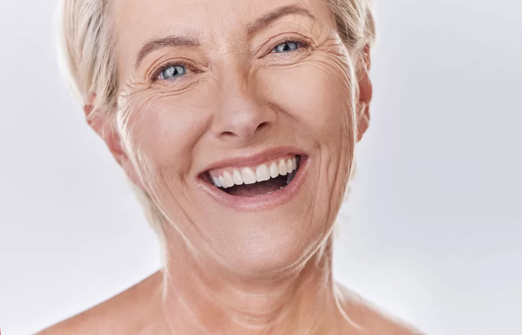 beautiful elderly woman wearing dentures medford